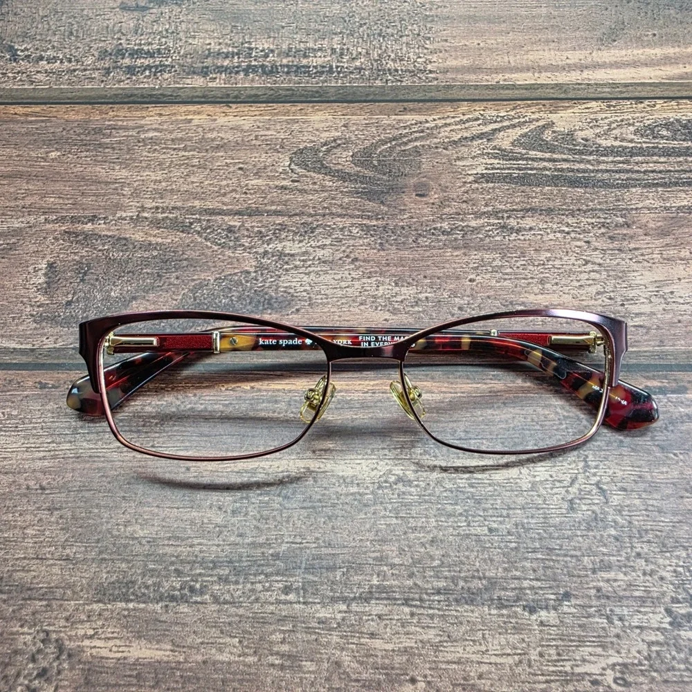 Kate Spade New York Laurianne AJH Burgundy Gold Tortoise Eyeglasses 52-16-140
